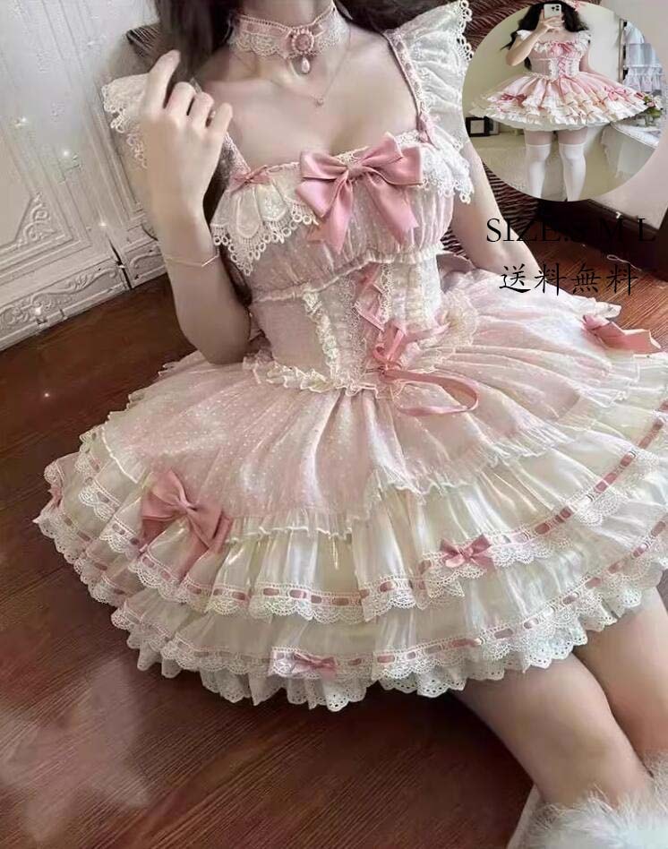 おすすめランキングコスチューム 衣装 ロリータ風 演出服 jskワンピース 花嫁洋服 Lolita ウエディングドレス 日系女子中高生 コスプレ ノースリーブ レディース 可愛い イベント衣装 切り替