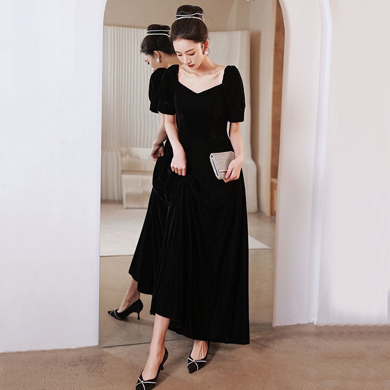 イブニングドレスドレスドレスドレスドレスドレスファスナーパーティー司会者2025がヴィンテージドレスを演出