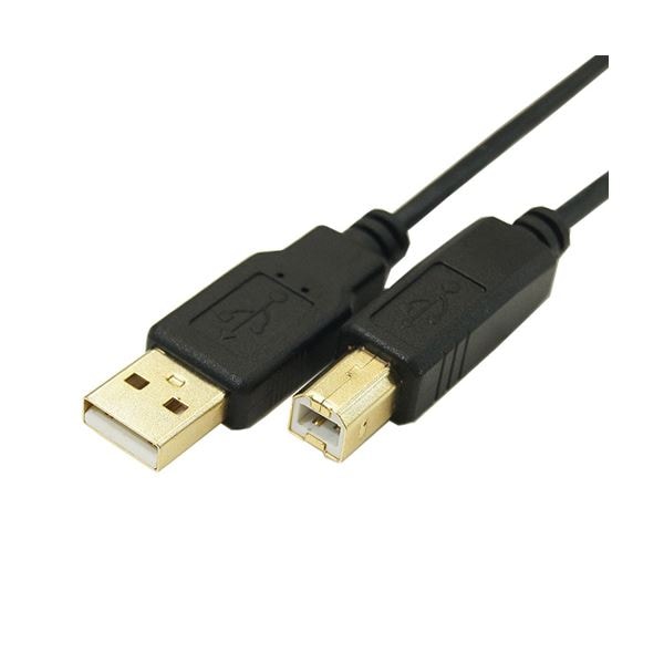 (まとめ)変換名人 極細USBケーブルAオス-Bオス 1.8m USB2A-B/CA180(10セット)