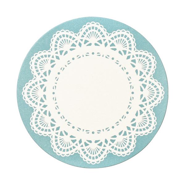 （まとめ）TANOSEE ペーパーコースターレース（丸） 厚さ1mm 1パック（100枚）[x10]