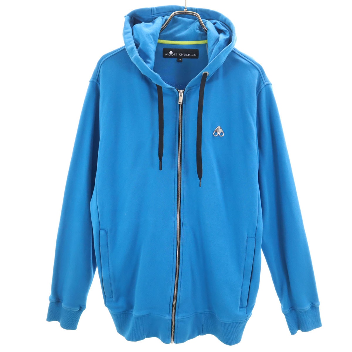 MOOSE KNUCKLES ムース ナックルズ ポルトガル製 長袖 ジップパーカー L ブルー メンズ 古着