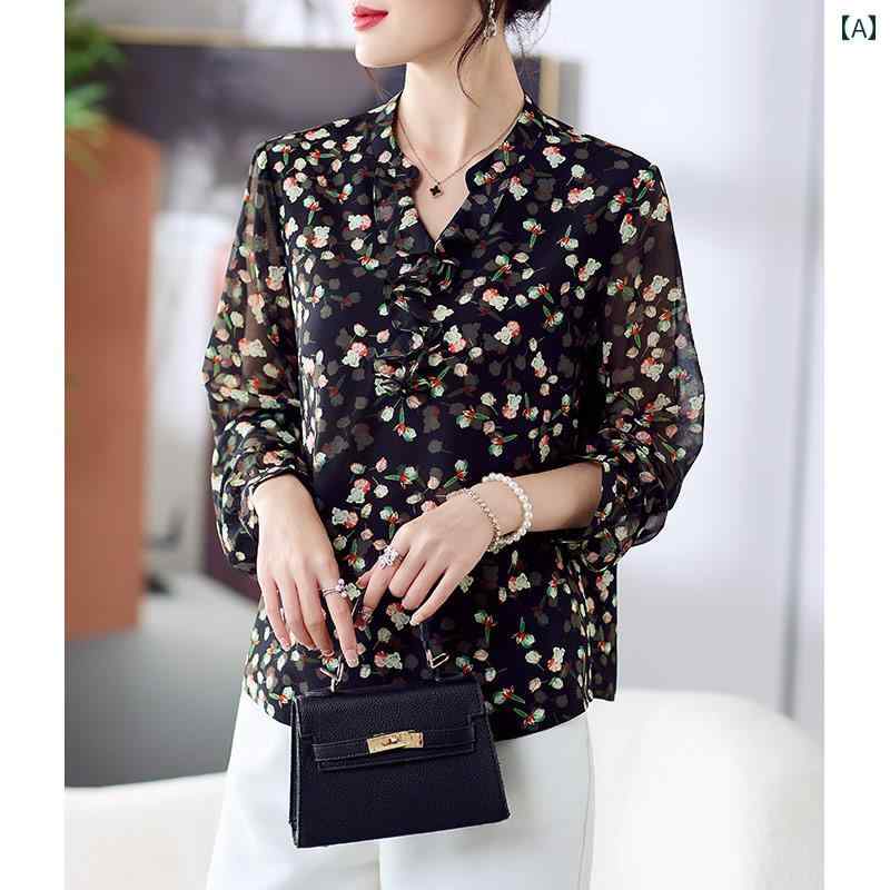 セットアップ レディース 上品 おしゃれ マダム 婦人服 ファッション 夏 花柄 シャツ トップス おしゃれ シフォンシャツ 薄手 涼しい 涼しい 涼しい おしゃれ