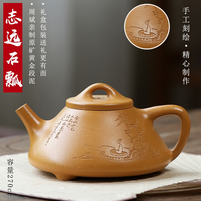 有名な芸術家huangjin Duan Nizhiyuan Shipiao Zisha Pot Pure Handmade Kung Fu Tea Set Teapot 2222222 当