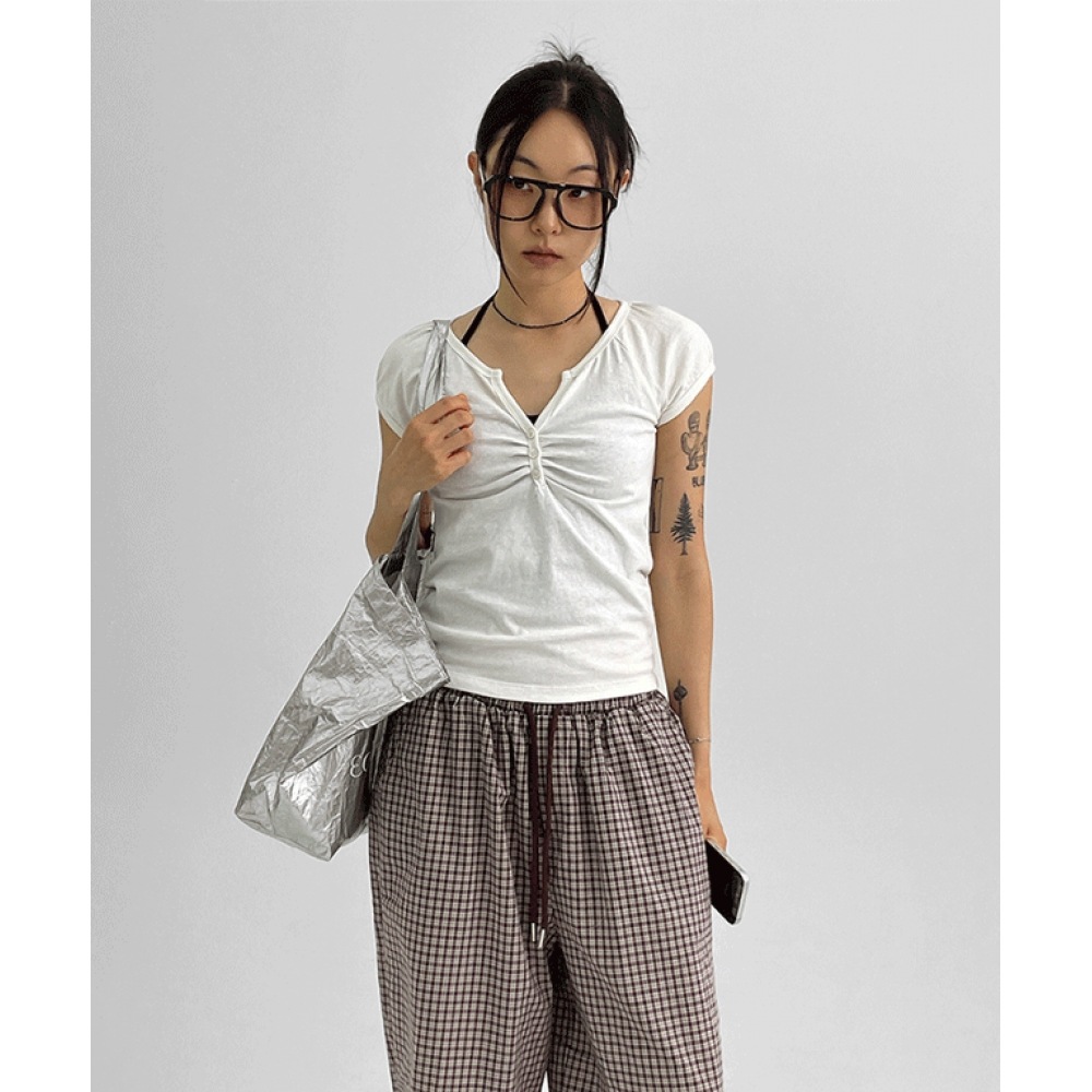 ブラックアップコンテム V ネックシャーリングショートスリーブ T シャツ