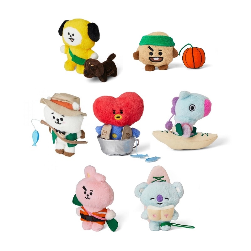 公式 BT21 ピクニック ぬいぐるみ マスコット コンプ タグ付 Qoo10] BT21 ピクニックミニ人形 ミニぬいぐるみ ミニ