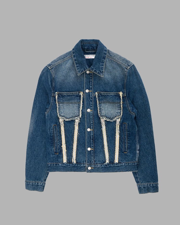 【THE MUSEUM VISITOR】 SPRAYED DENIM JACKET : LIGHT BLUE