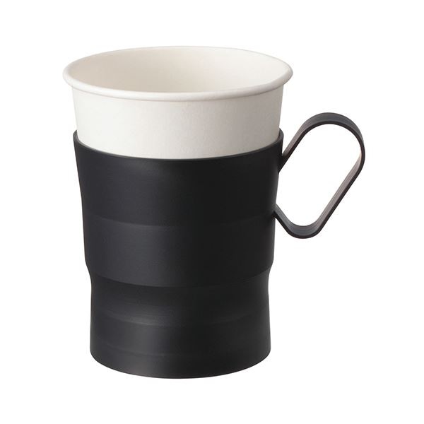 （まとめ）ストリックスデザイン カップ ホルダー ブラック 1パック（5個）[x10セット]