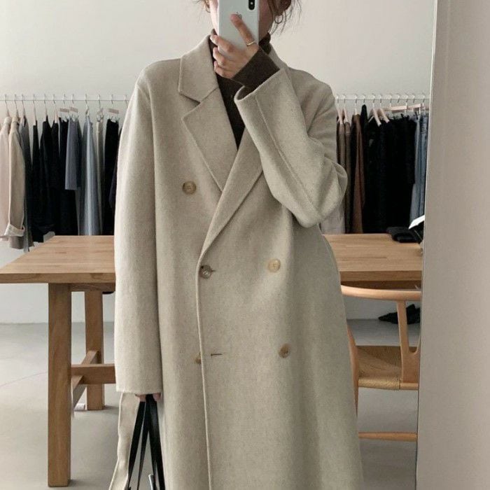 【 2021年 秋冬 2color ダブル ベルト ロング コート