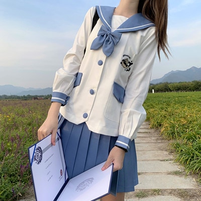 ウサギとクジラの情水木瑠璃オリジナルJK制服幼稚園正版春夏服学生スーツ
