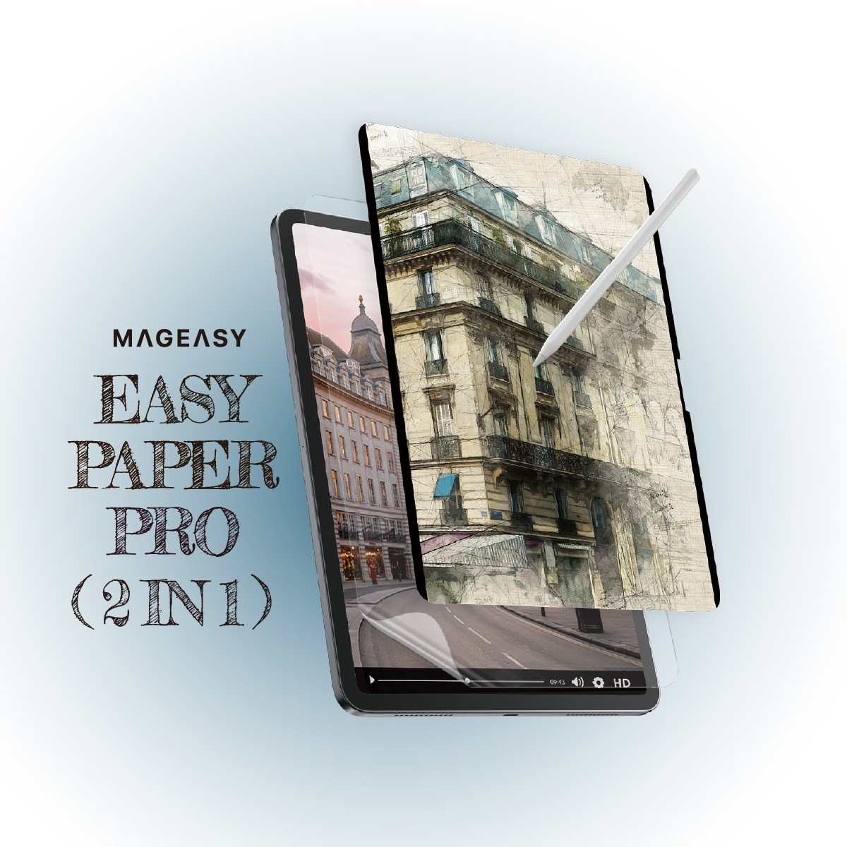 MagEasy Easy Paper Pro (2 in 1) for iPad Air 13 (2024/2025M3)