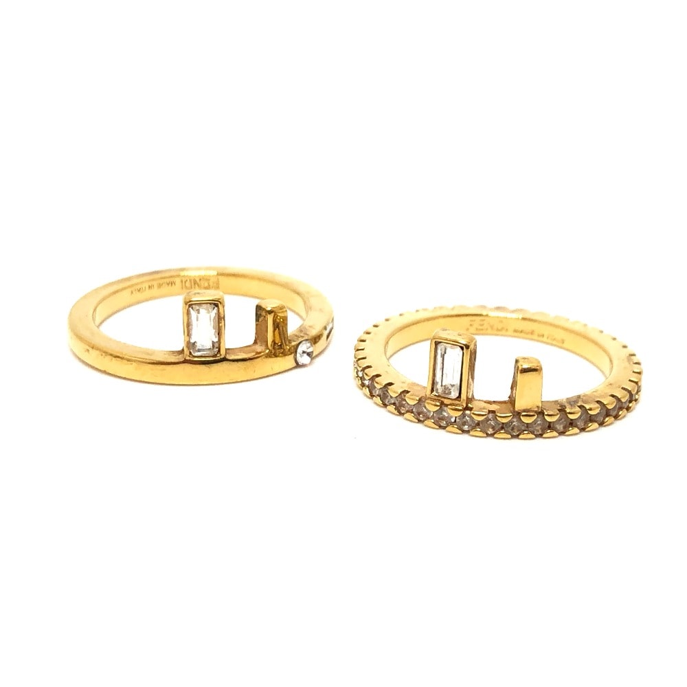 リング・指輪 1A2522 ラインストーン ダブルリング リング 指輪 メタル ゴールド