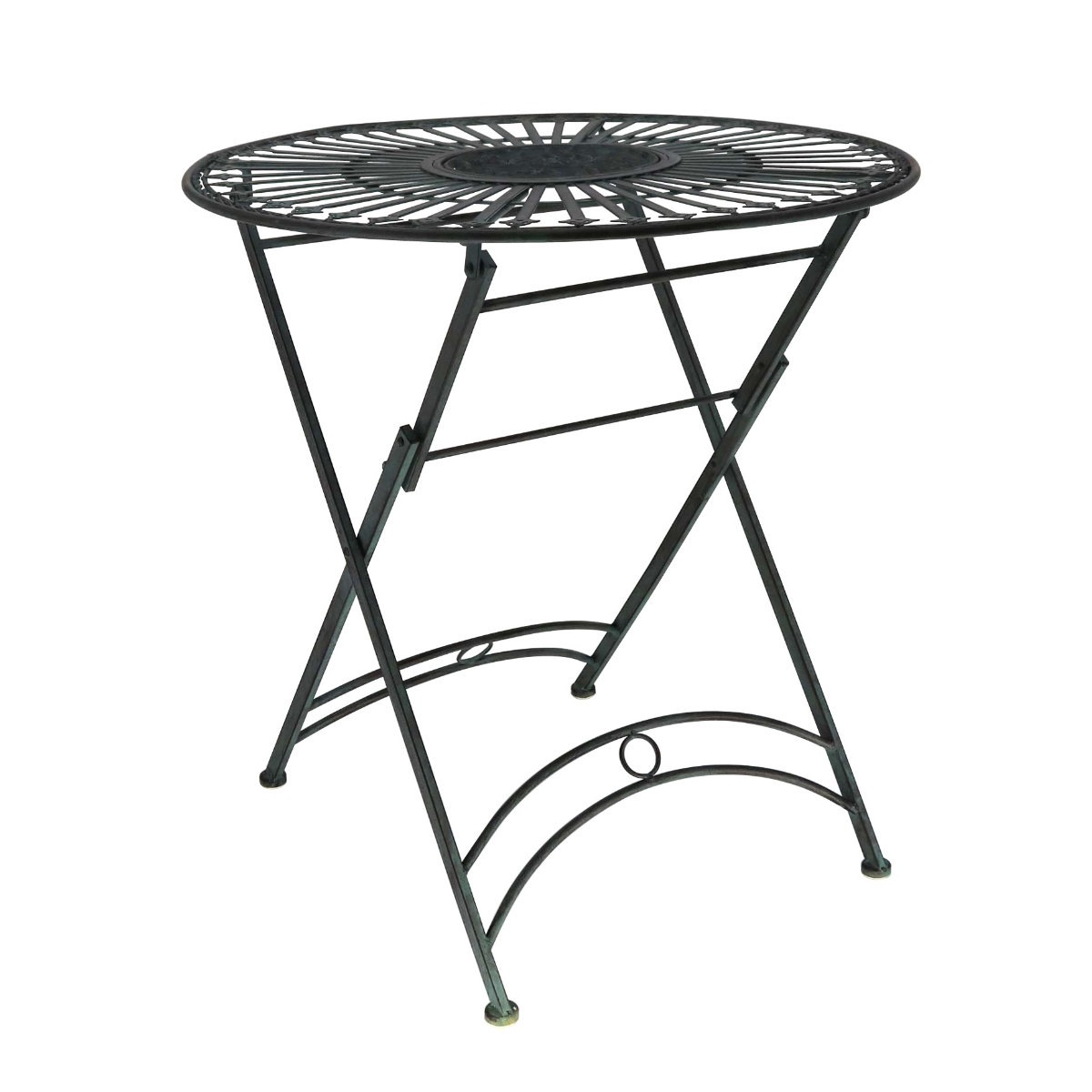 ガーデンテーブル 折り畳み 幅70cm 鉄製 テーブル ガーデン 庭 鉄 アイアン 折りたたみ 机 折り畳み机 アイアンテーブル アイアン製 バルコニー テーブルのみ アンティーク風