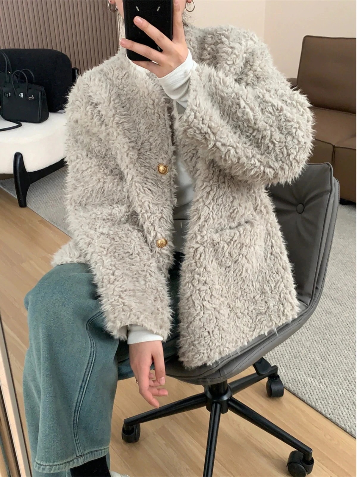 Xiaoxiangfeng ラムウールコート女性用冬の新しいスタイルの軽い高級毛皮オールインワン厚くて暖かく環境に優しい毛皮のトップ
