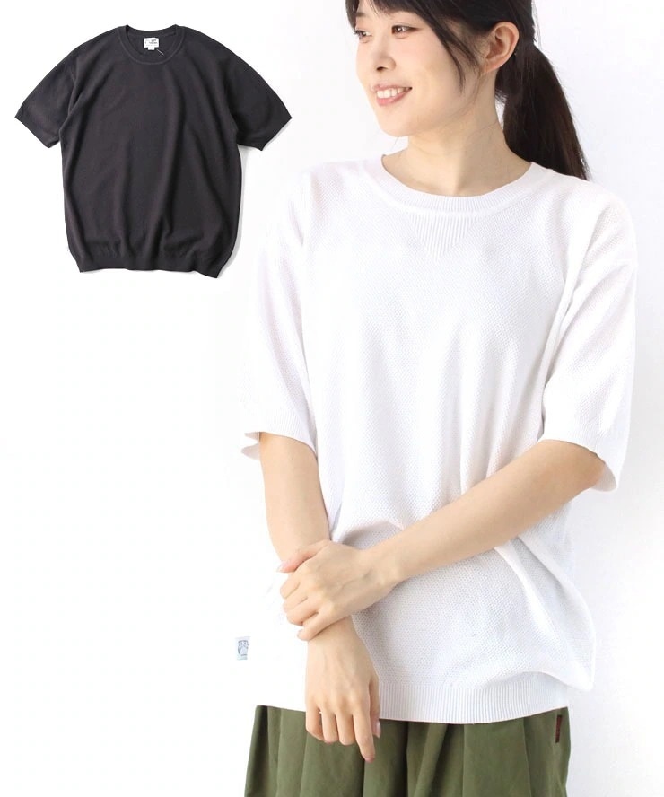 tシャツ メンズ 半袖 ブランド レディース ハイゲージ ニット クルーネック G521748 【セール品の為返品・交換不可商品】
