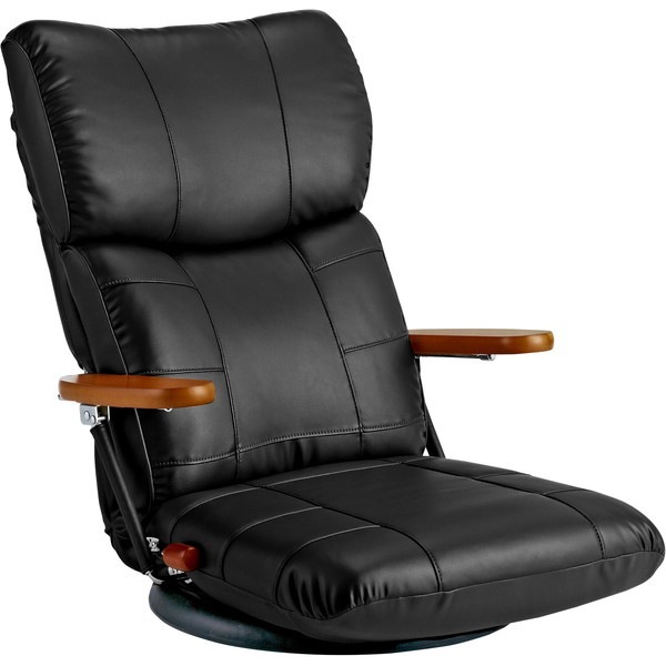 宮武製作所 YS-C1364 ブラック スーパーソフトレザー座椅子 メーカー直送