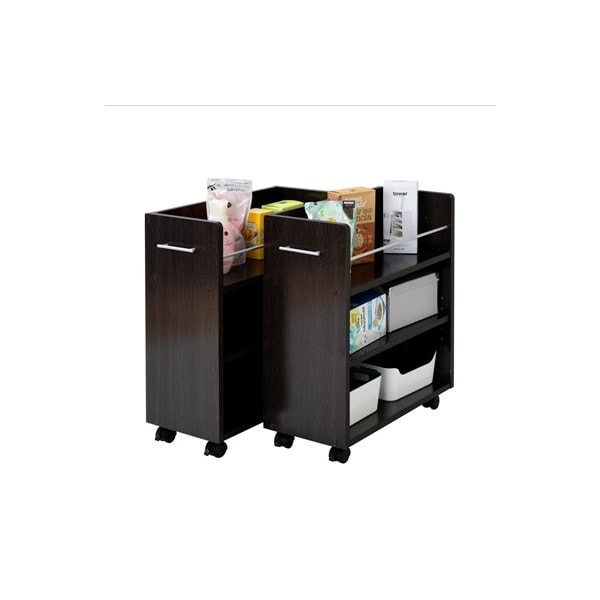 クローゼット 収納ラック 2個セット キャスター付き SGT-0136-DB ダークブラウン
