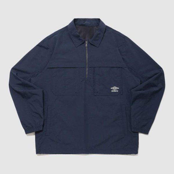 長袖Tシャツ KQF UQ121CWT11-DVY ウェイファインダー コーデュラ ポケット カラー アノラック DEEP NAVY