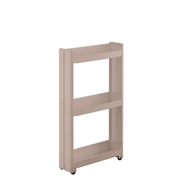 [3個セット] 不動技研 スマートワゴンFit 45 [3段/幅12.5cm グレー] 組立式 F-2544