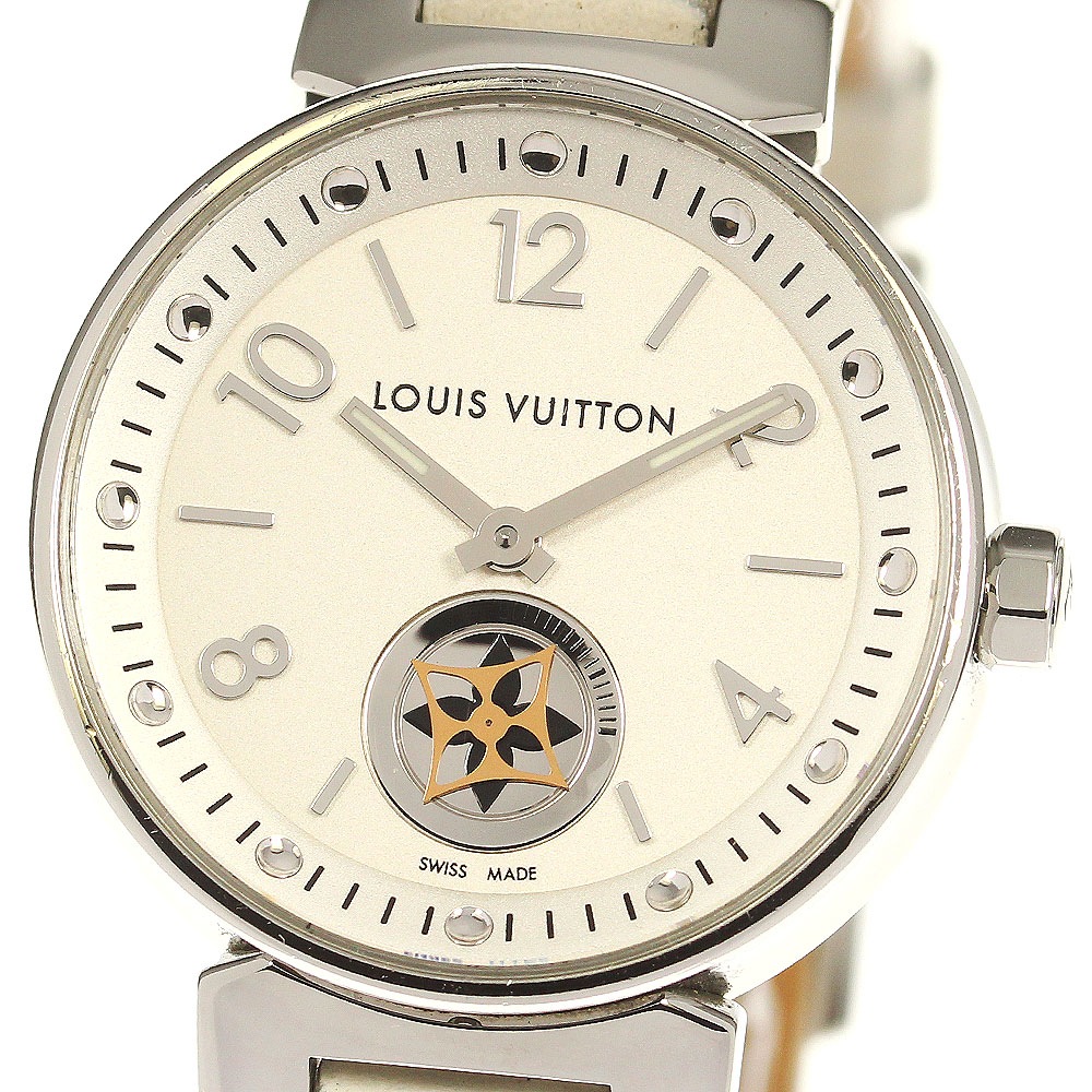 ルイヴィトン LOUIS VUITTON Q8J10 タンブール ムーンスター クォーツ レディース 箱保証書付き_777962【中古】