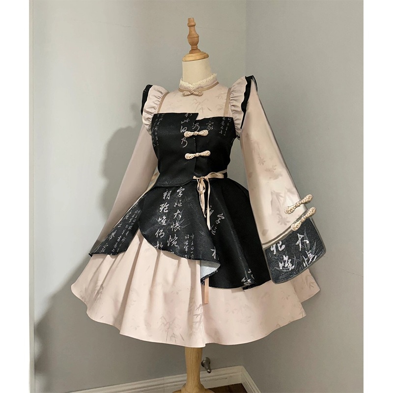 チャイナロリータブラックドレスロリータプリンセスドレス