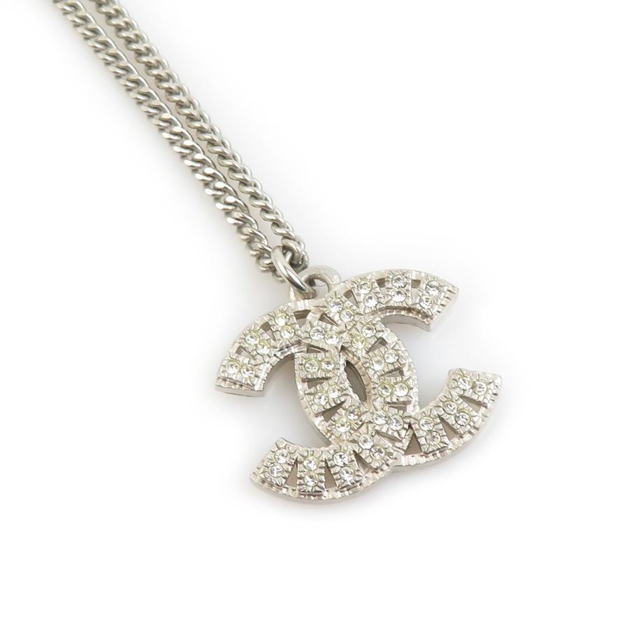 シャネル CHANEL ネックレス ココマーク メタル/ラインストーン シルバー レディース e61490i