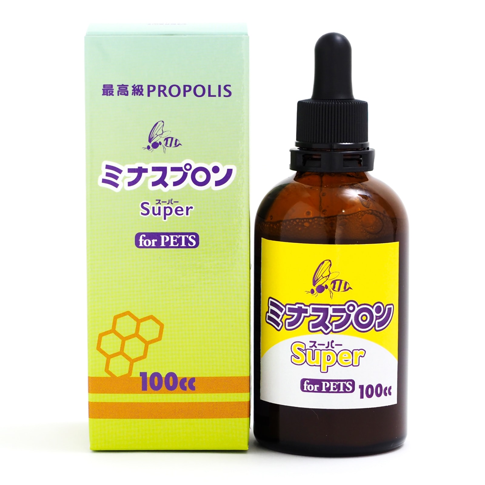 【正規販売代理店】 ミナスプロン プロポリス スーパー for PETS 100cc 約3カ月分 全5サイズ ペット用 サプリメント 猫 犬 ハムスター うさぎ 鳥 小動物 高濃度