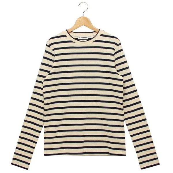 Tシャツ カットソー ジルサンダープラス バックロゴ 長袖 ホワイト ブルー レディース J40NH0003 J46497 124