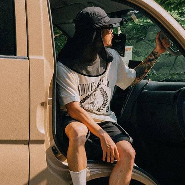 男性グラフィック半袖Tシャツ SPJMCNRS334MIVY 710281