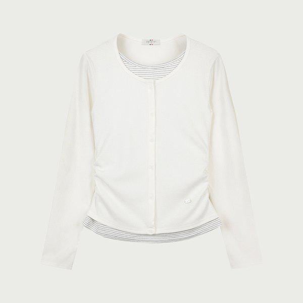 10560-131-210-12-001 女性スリムフィットウェールカーディガンレイヤードTシャツdj