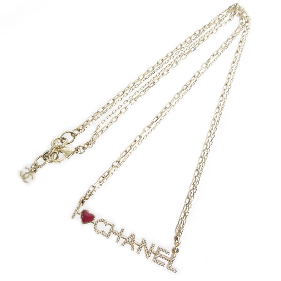 シャネル CHANEL ネックレス メタル/エナメル ゴールド/パープル レディース s0366a