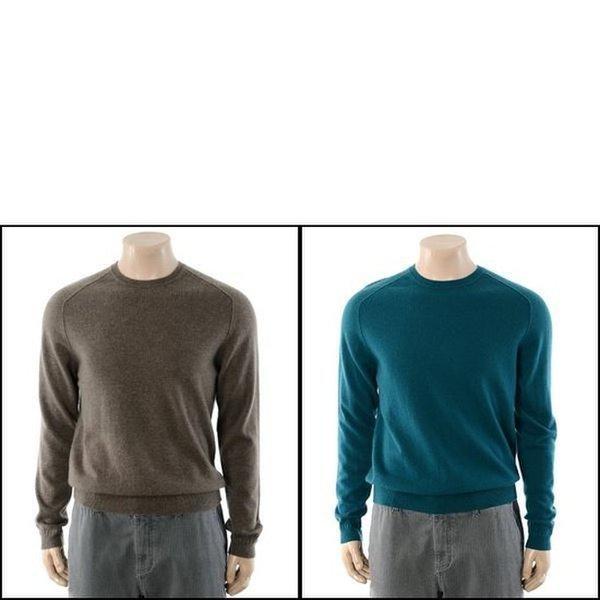 YJEWCD461_カシミヤ100ソリッド ラウンド ニット長袖