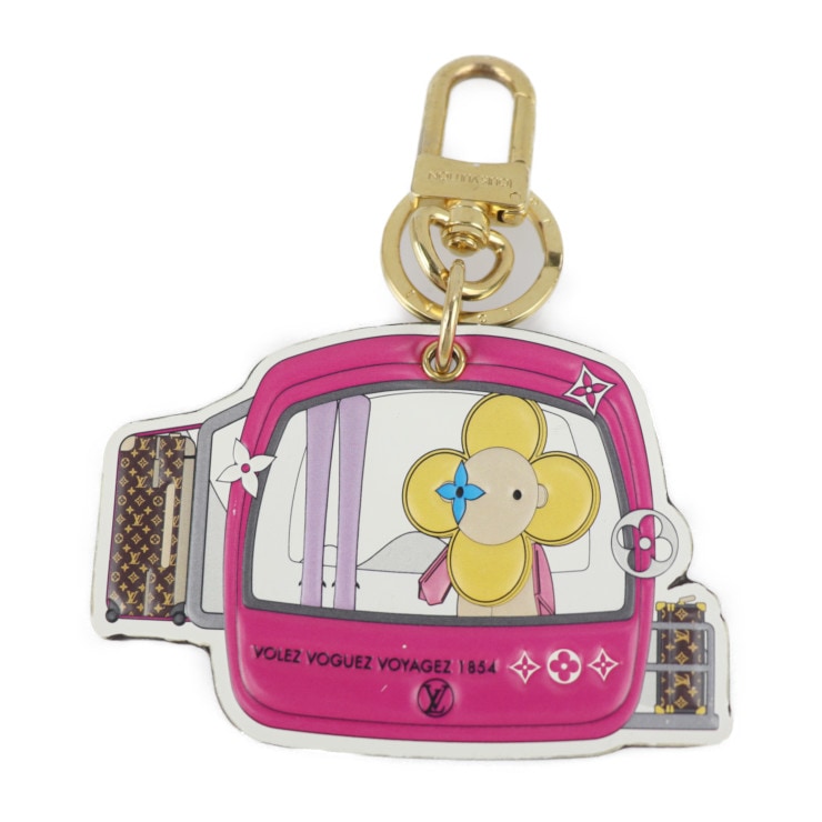 LOUIS VUITTON ルイ ヴィトン キーホルダー M68653 ポルトクレ エピ ヴィヴィエンヌ モノグラム PVC メタル ブラウン ピンク マルチカラー ゴールド金具 キーリング バッグチ