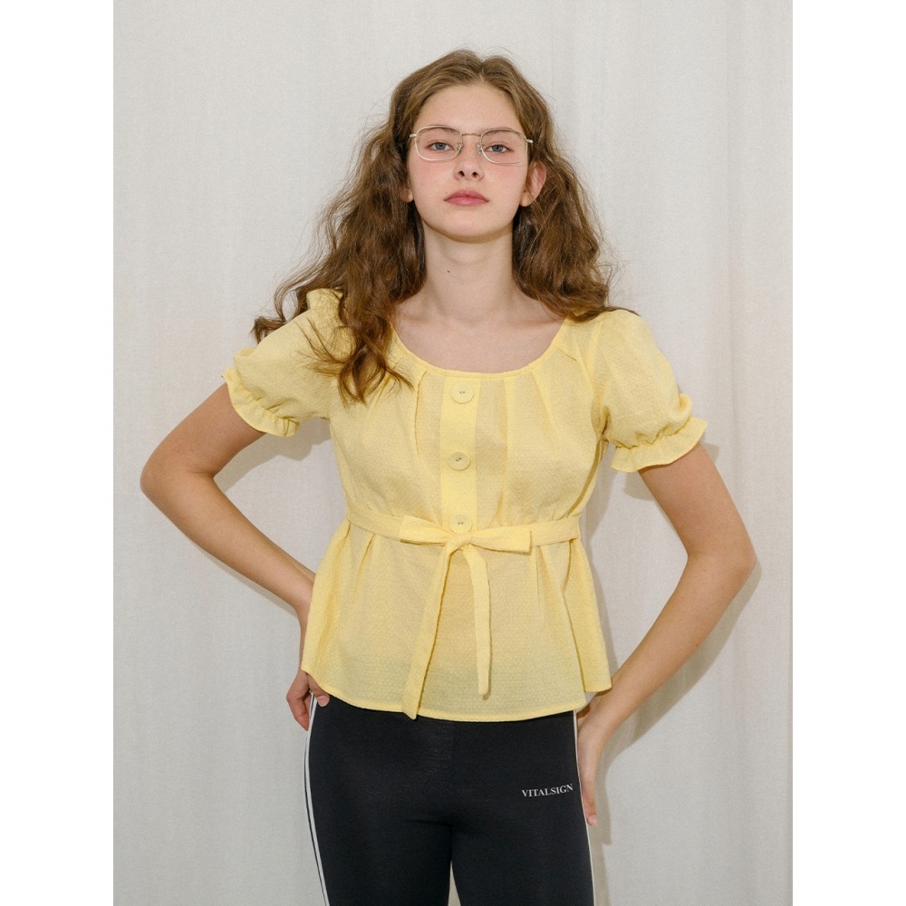 バイタルサインフレアリボンコットンブラウス (2c)