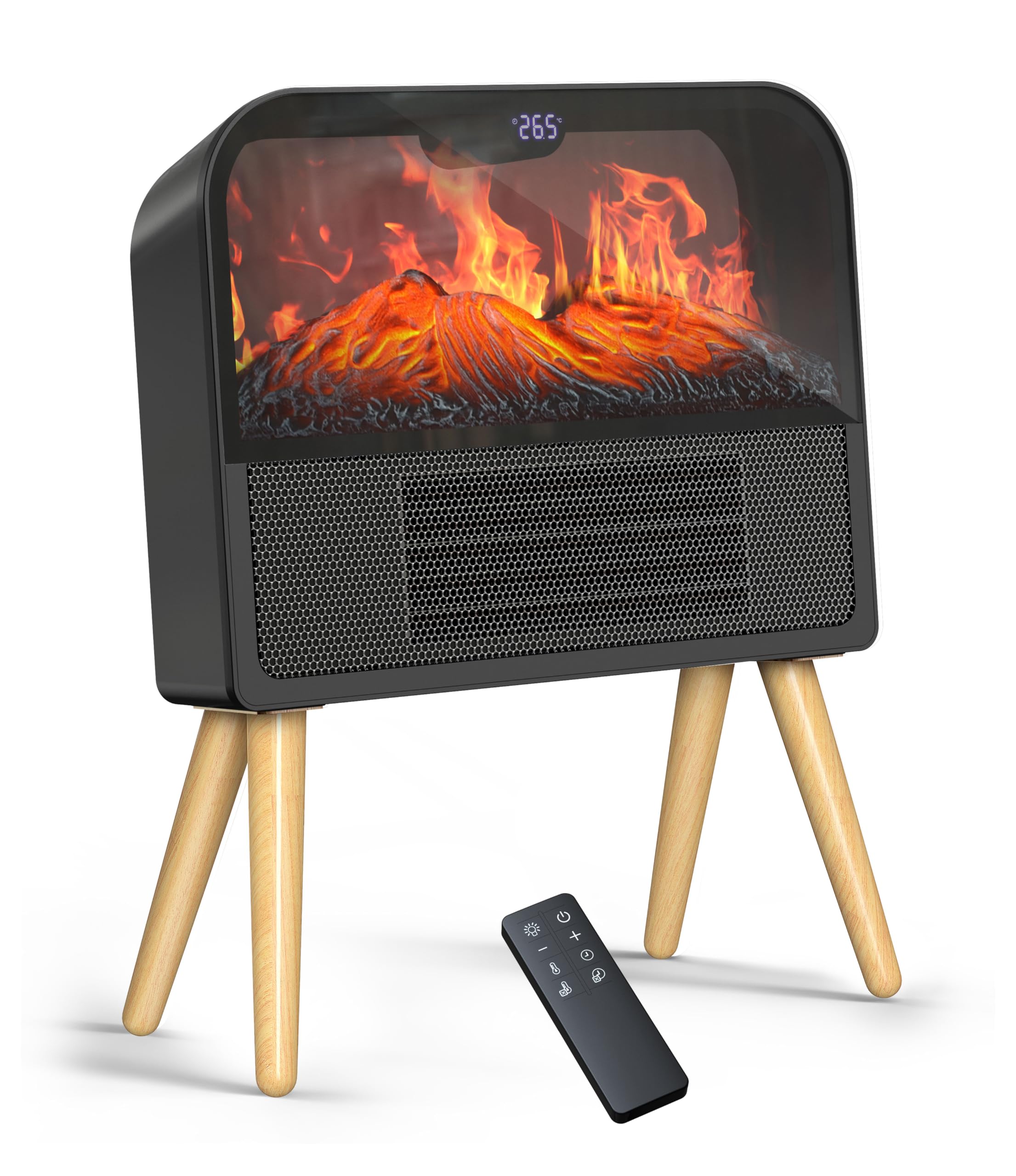 暖炉型 セラミックヒーター 【ECO知能恒温 節電対策】 電気ヒーター 『冬新型・3D疑似炎』 電気ストーブ 暖房器具 省エネ 直火なし 3段階温風調節 タイマー機能 セラミックフ 12672