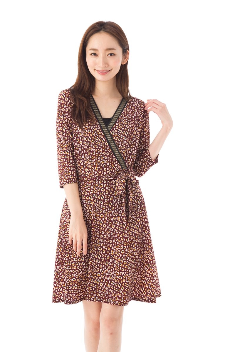 ファス(FAS)ワンピース T1 T2 T3サイズ 大人ワンピース レディース 7分袖 膝丈 ジャージーワンピース Fille A Suivre FAS