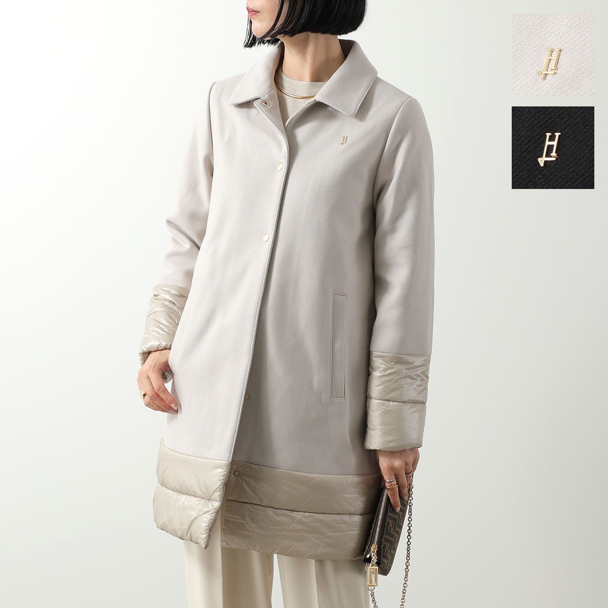 HERNO KIDS ヘルノ キッズ 中綿コート CA000020G 33344 レディース ガールズ ウール ステンカラー Ｈロゴメタル カラー2色 38,197円