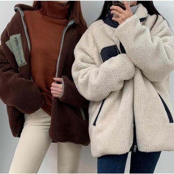 【急速出荷 2025年新作】ボアブルゾン ボアジャケット ボアコート レディース 両面着 ジャケット アウター ボア ブルゾン もこもこ おしゃれ 防寒コート 冬 ゆったり 暖かい