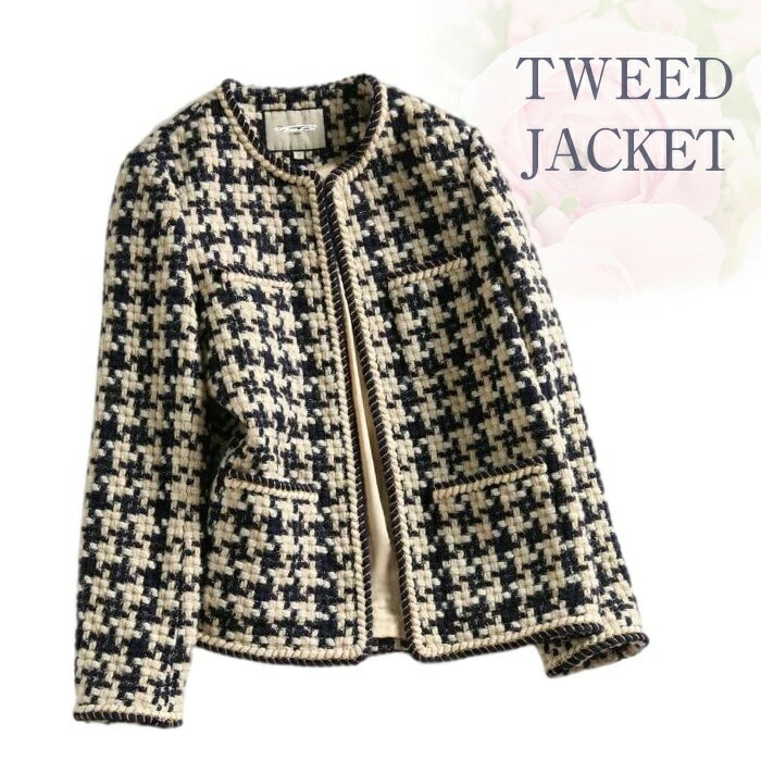 ツイード ジャケット レディース ノーカラージャケット ツイード アウター 春 秋 冬 オフィスカジュアル カジュアル ショート丈 ミドル丈 オフィス 入学式 入園式 卒園式 卒業式 20代 30代 5,024円