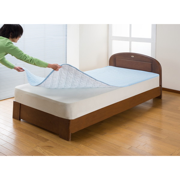 ファミリー・ライフ 置くだけ簡単敷パッド 同色2枚組 シングル ブルー(0403930) メーカー直送