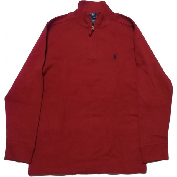 ボーイズサイズ ハーフジッパー カットソー レッド boys PR2-499