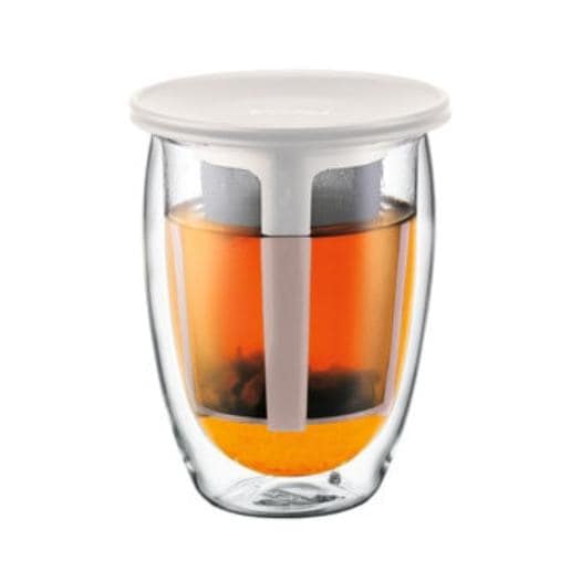 【倉庫直送】ボダム ティー フォー ワン ティーフィルター付きダブルウォールグラス 350ml x 2個セット