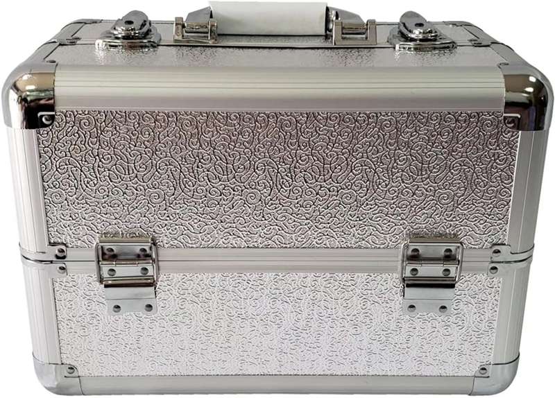 メイクボックス 2段トレイ コスメボックス 大容量 化粧品収納ボックス プロ仕様 化粧箱 化粧ボックス ネイルグッズ 化粧品入れ コスメ道具入れ 小物入れ 自宅用 旅行用 持ち運び