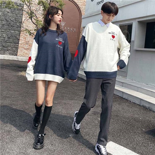 記念日 暖かい 夫婦 服 白 お揃い 防寒 プレゼント恋人 新婚旅行 ニット お誕生日 秋冬 紺 カップル メンズ 部屋着 セーター レディース ペアルック 冬 プレゼント ペア 結婚記念日