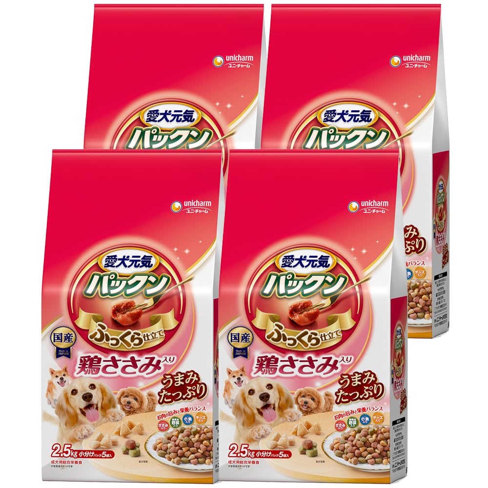 ゲインズパックン 鶏ささみ入り 鶏ささみ・緑黄色野菜・小魚・チーズ入り 2.5kg×4個 (まとめ買い)