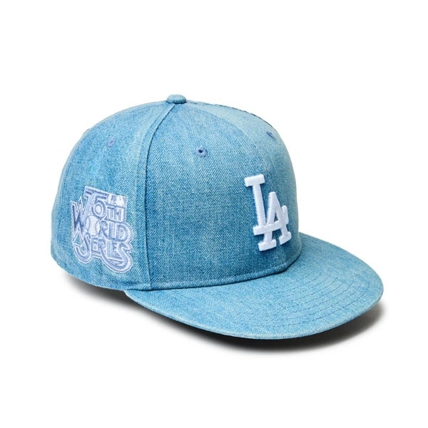 NEWERA CAP ニューエラ キャップ 59FIFTY Denim ロサンゼルス・ドジャース ワールドシリーズサイドパッチ ウォッシュドデニム メンズ 男性 帽子 ハット 小物 国内正規品 正規