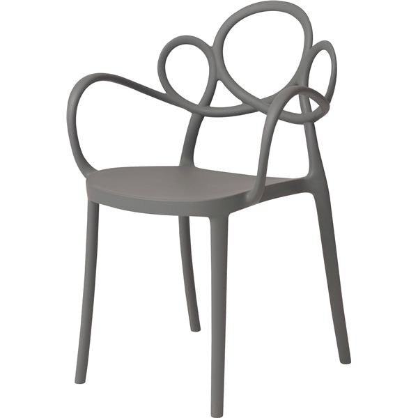 アームチェア グレー （約W56.5×D53×H83.5×SH45cm） 完成品