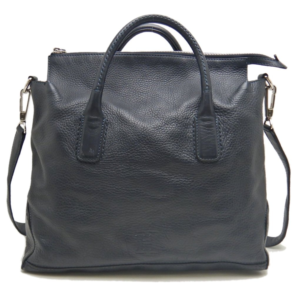 2WAY トートバッグ レザー ネイビー レディース /253578【中古】