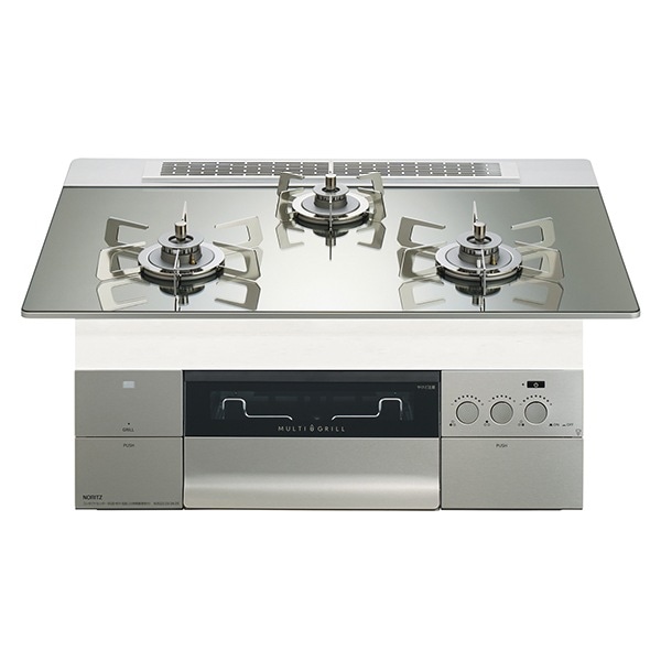 N3S23PWASKSTESC-13A プラチナシルバー PROGRE FLAT プログレフラット ビルトインガスコンロ (都市ガス・3口・両側強火タイプ・幅75cm)