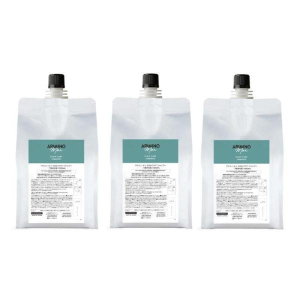 メン スカルプケア シャンプー 1000ml 3個セット 詰め替え レフィル メンズ ミント