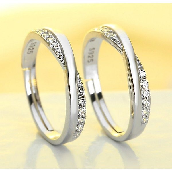 指輪 レディース サイズフリー ダイヤ ウエーブ X型 シルバー925 プラチナ仕上げ czダイヤ 7,692円